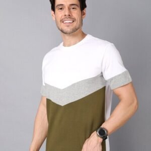 Pinaken Colour Block Round Neck T-Shirt