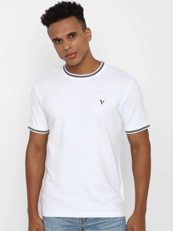 AMERICAN EAGLE OUTFITTERS Printed Round Neck Short Sleeves White T-shirt