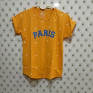 Girls Self Design Cotton Blend Regular T Shirt