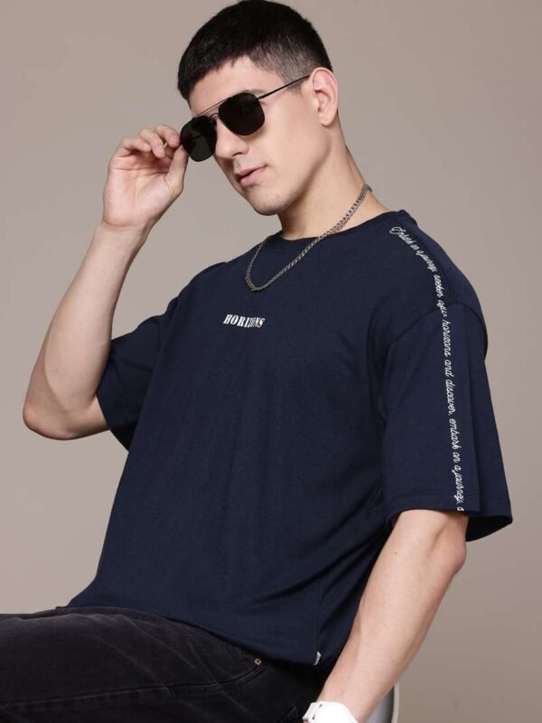 Roadster The Lifestyle Co. Drop-Shoulder Sleeves T-shirt