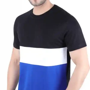 pinaken  Men Self Design Round Neck Pure Cotton White, Blue, Black T-Shirt