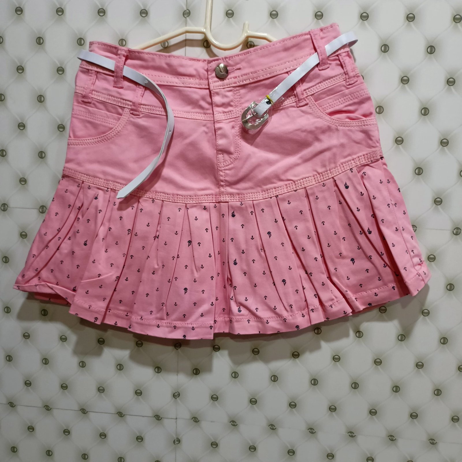 TW Girls Self Design Pleated Skirt