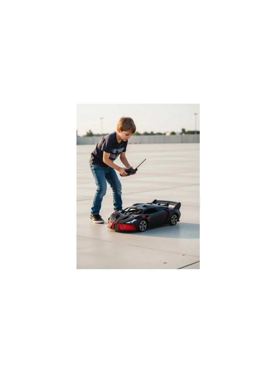 Remote Control Car for Kids | High-Speed RC Car with Rechargeable Lithium Battery | Type-C Charging | LED Headlights | Black&Red - Image 5