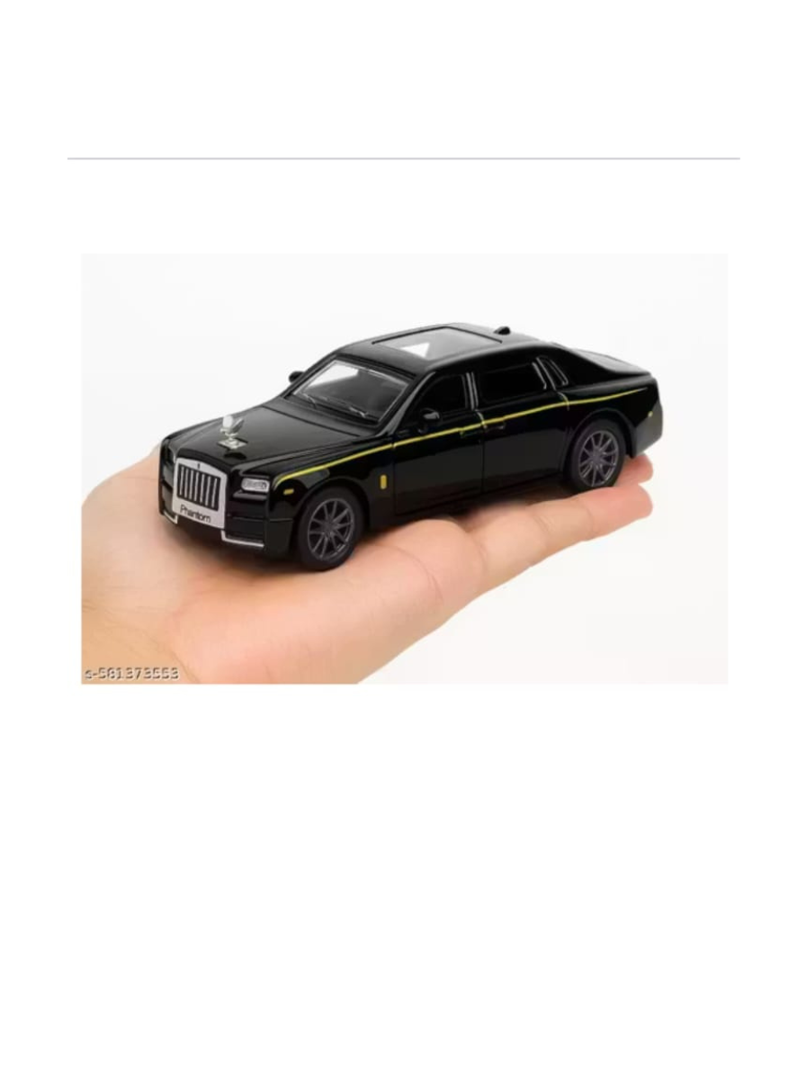 Rolls Royce Phantom Diecast Toy Car – 1:32 Scale Metal Luxury Car Model with Openable Doors, Bonnet & Boot, Pull Back Action, Sound & Light, Collectible Toy Car (Colors as Per Stock) - Image 2