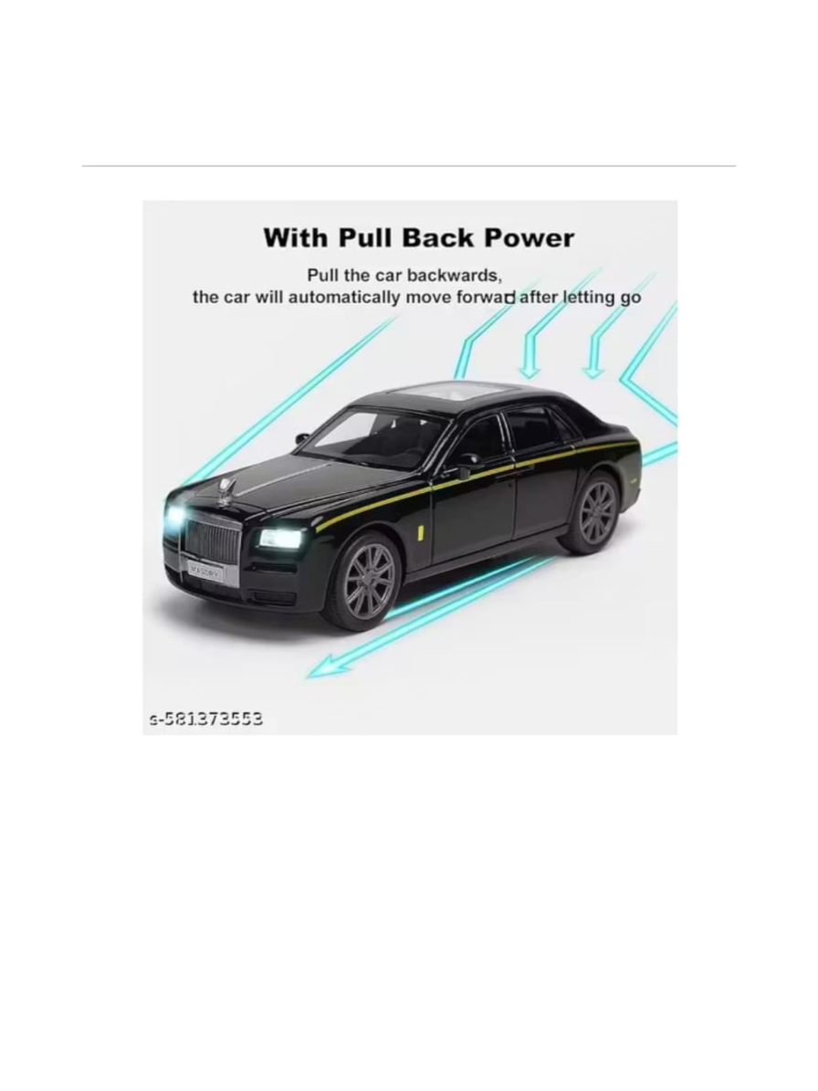 Rolls Royce Phantom Diecast Toy Car – 1:32 Scale Metal Luxury Car Model with Openable Doors, Bonnet & Boot, Pull Back Action, Sound & Light, Collectible Toy Car (Colors as Per Stock) - Image 3