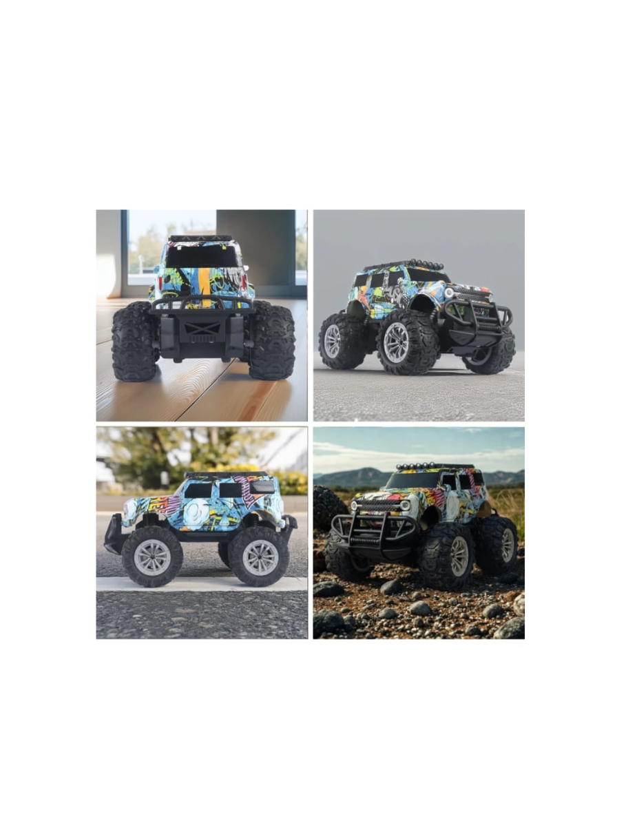 Wembley Defend Climbing Remote Control Car for Kids 4–12 Years, RC Monster Truck 2WD with Dual Spray Smoke, LED Lights, 2.4GHz Long Range, Alloy Body Off Road Car, Type C Rechargeable SUV - Image 3