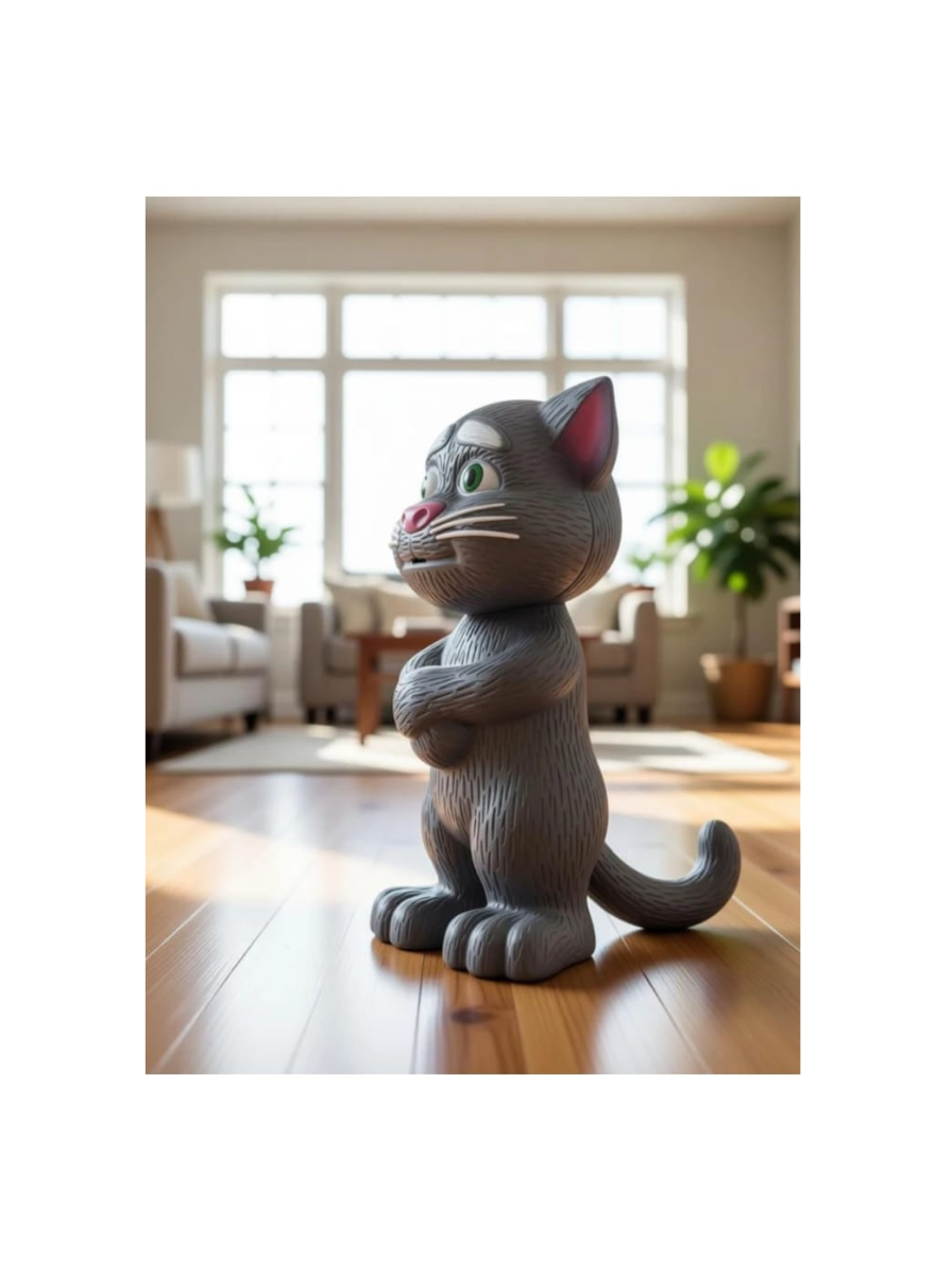 Virtual Animal Talking Tom Cat Toy for Kids | Best Musical Toy with More Features | Best Gift for Kids with Songs and Stories | Black | 3xAA Battery (Not Included) - Image 4