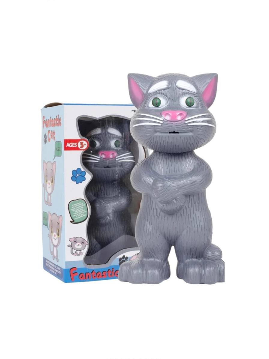 Virtual Animal Talking Tom Cat Toy for Kids | Best Musical Toy with More Features | Best Gift for Kids with Songs and Stories | Black | 3xAA Battery (Not Included)