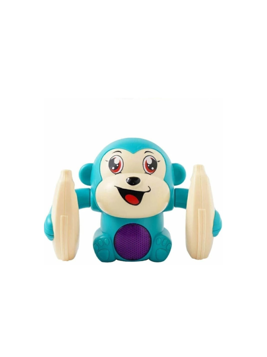 Dancing Monkey Musical Toy for Kids Baby Spinning Rolling Doll Tumble Toy with Voice Control Musical Light and Sound Effects with Sensor - ISI Mark - Multicolor - Image 4