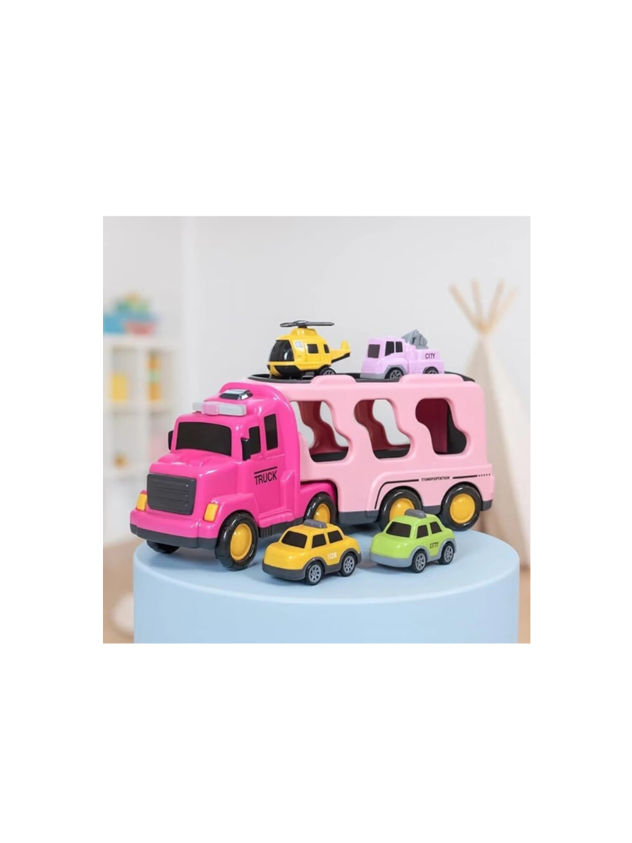 Mini Explorer 5 in 1 Police Trucks Boy Toys for 3-5 Year Old Toddlers - Toys for 3 4 5 6 7 Years Old Transport Vehicle Carrier Truck Sets Kids Boys & Girls