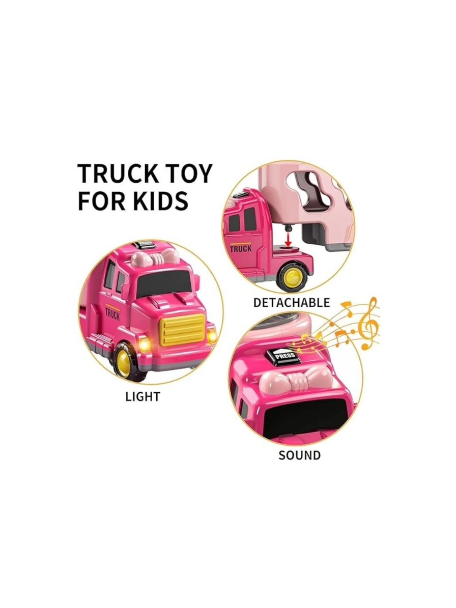 Mini Explorer 5 in 1 Police Trucks Boy Toys for 3-5 Year Old Toddlers - Toys for 3 4 5 6 7 Years Old Transport Vehicle Carrier Truck Sets Kids Boys & Girls - Image 3