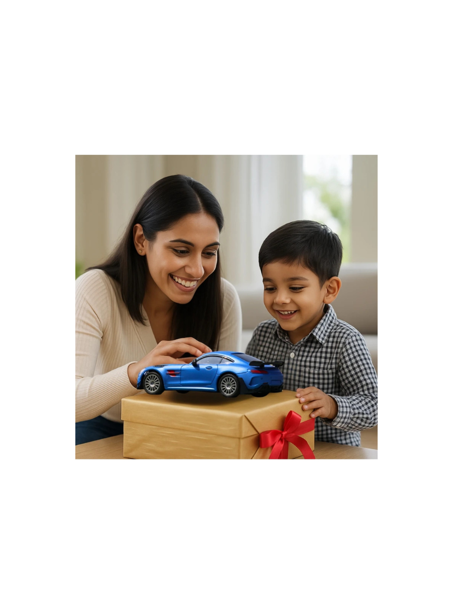 Porsche RS Diecast Model Toy Car | Light & Sound | Metal Pull Back Toy | Premium Collectible Display & Gift for Car Lovers (Blue) - Image 3