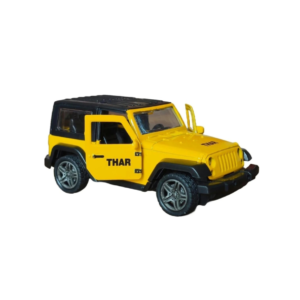 Thar 1:32 Scale DieCast Metal Pull Back Action Openable Doors 4x4 Thar Premium Car Toy with Lights and Music for Kids,Gift 2+yrs Girls & Boys (Yellow)
