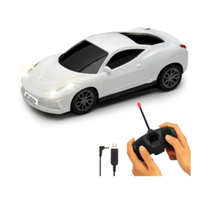 Porsche RS Diecast Model Car 1:32 Scale | Light & Sound | Metal Pull Back Toy | Premium Collectible Display & Gift for Car Lovers (White)