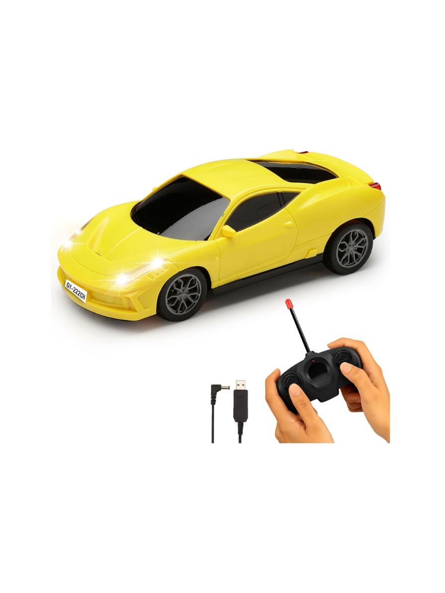 Porsche RS Diecast Model Car 1:32 Scale | Light & Sound | Metal Pull Back Toy | Premium Collectible Display & Gift for Car Lovers (Yellow)