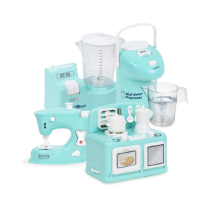 Kids Pretend Play Kitchen Appliance Set – Mini Mixer ,Mini Water Dispenser, Kitchen Mini Oven , Sewing Machine , Family Essential Jumbo Toy Set for Boys & Girls