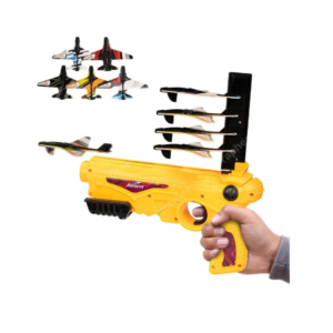 Graphene Airplane Launcher Gun Flying Aeroplanes Toys for Boys Safe & Fun Shooting Guns for Kids 4 Paper Foam Gliders Air Battle Pistol Toy Gun Catapult Aircraft Ideal for Kids