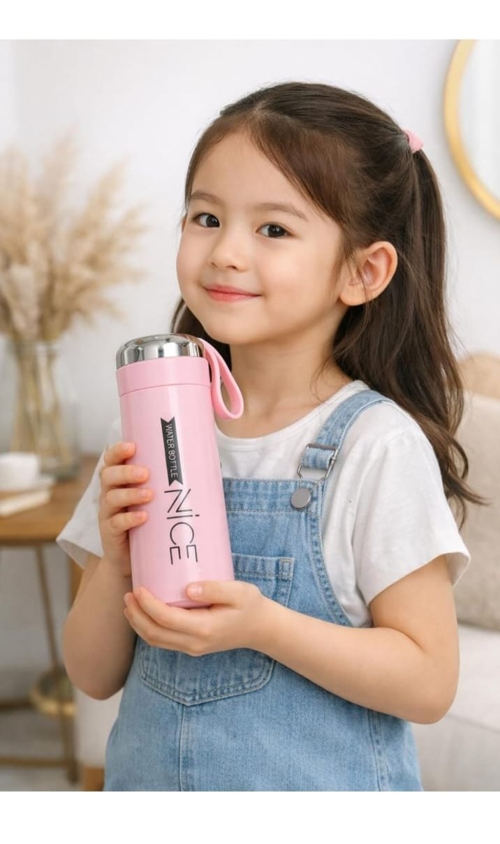 Nice Premium Glass Water Bottle 400ml | Leakproof Drinking Bottle | BPA Free Small Cute Bottle for College Office, Gym & Travel | Ultra-Lightweight & Easy to Carry (Multicolor)Pack of 2 - Image 4
