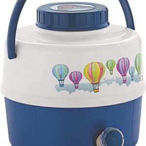 Cello Travel Star Pastic Insulated Water Jug | Inner Stainless Steel Jug | Hot & Cold | Easy to Carry | 5 litres, White & Blue