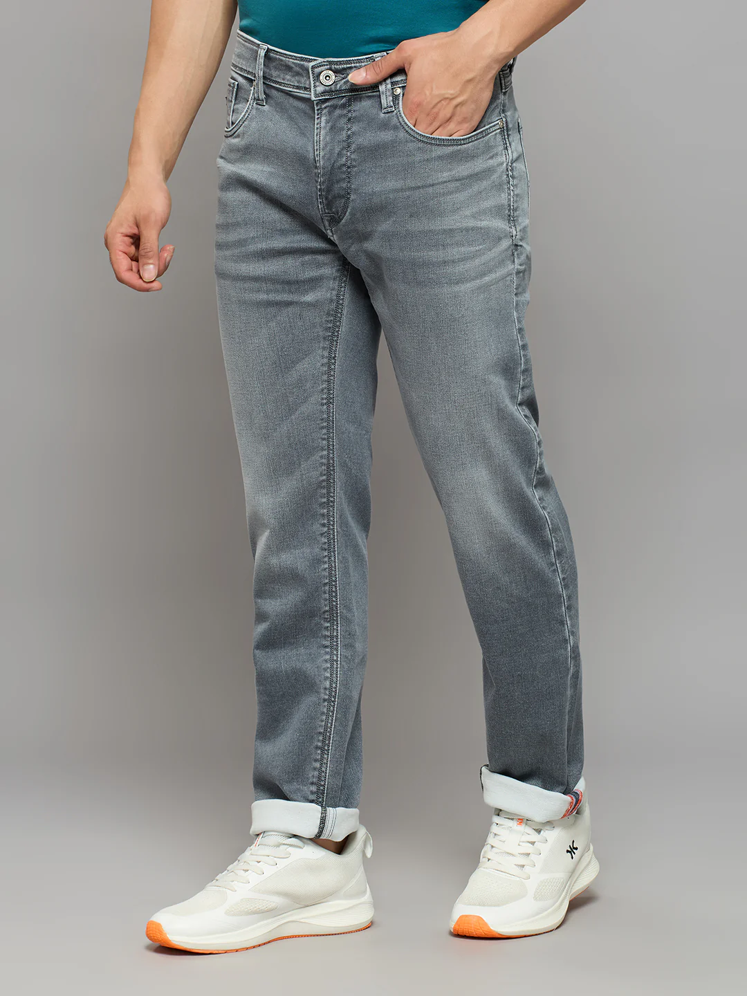 KILLER- Premium Jeans Pants For Men ,Grey Regular fit, Light Faded - Image 5